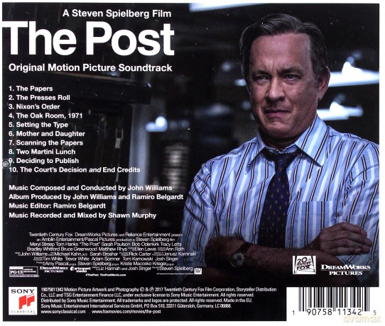 The Post soundtrack (Czwarta Władza) (John Williams) [CD]