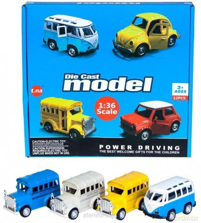 Autobus metalowy retro 10 cm