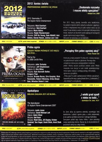 Wielkie kino katastroficzne: 2012. Koniec świata / Próba ognia / Apokalipsa [BOX] [3DVD]