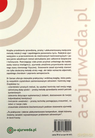 Dieta i odchudzanie zgodnie z ajurwedą - Scott Gerson [KSIĄŻKA]