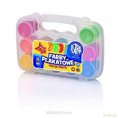 Farby plakatowe 12/20 ml walizka