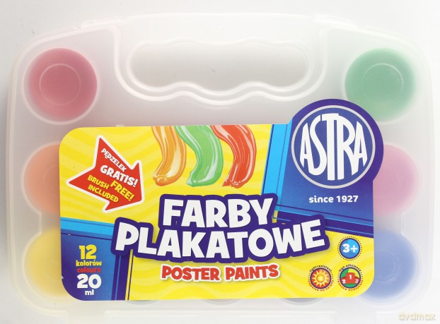 Farby plakatowe 12/20 ml walizka