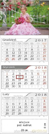 Kalendarz 2018 Trójdzielny Dziewczynka [KALENDARZ]