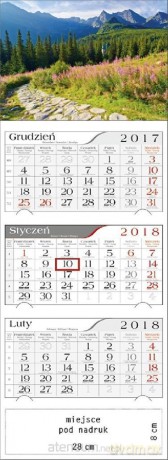 Kalendarz 2018 Trójdzielny Hala Gąsienicowa [KALENDARZ]