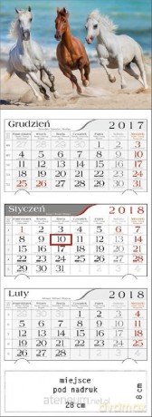 Kalendarz 2018 Trójdzielny Konie w Galopie [KALENDARZ]