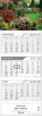 Kalendarz 2018 Trójdzielny Kwiecisty Ogród [KALENDARZ]