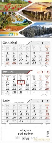 Kalendarz 2018 Trójdzielny Pory Roku [KALENDARZ]