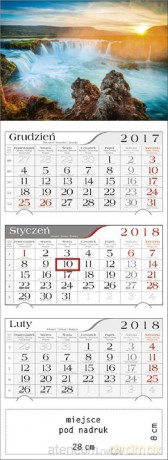 Kalendarz 2018 Trójdzielny Wodospad [KALENDARZ]