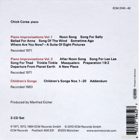 Chick Corea: Solo Piano Reissue [3CD]