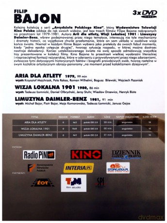 Filip Bajon: Aria dla atlety / Wizja lokalna 1901 / Limuzyna Daimler-Benz [BOX] [3DVD]