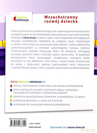 Owocna edukacja. Chcę liczyć. Czterolatek - Beata Szurowska [KSIĄŻKA]