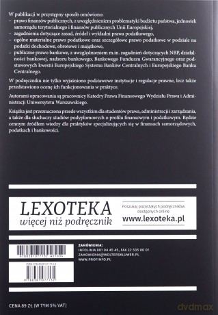 Prawo finansowe. Prawo finansów publicznych [KSIĄŻKA]