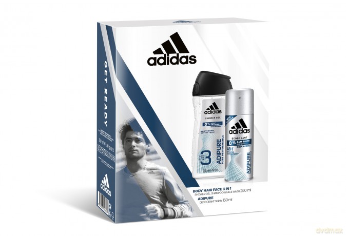 Adidas Adipure Men Zestaw prezentowy (deo spray 150 ml + żel pod prysznic 3w1 250 ml)