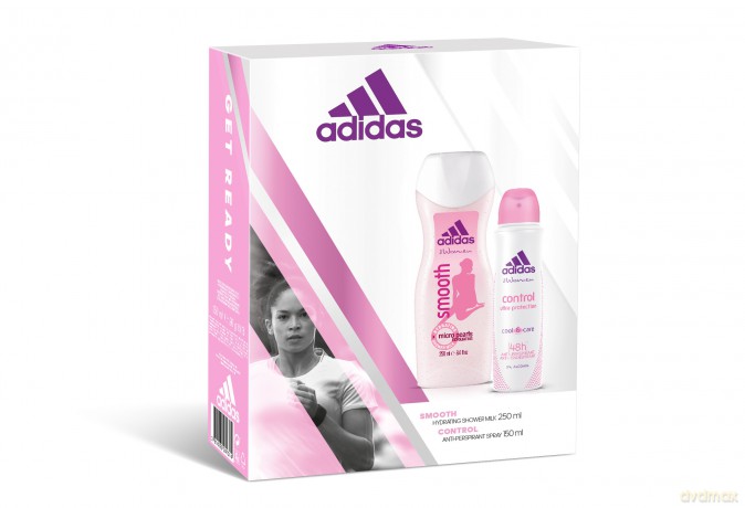 Adidas Get Ready Women Zestaw prezentowy (deo spray Control 150 ml + żel pod prysznic Smooth 250 ml)