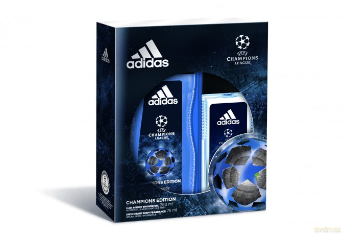 Adidas UEFA Champions Zestaw prezentowy (deo spray 150 ml + deo w szkle 75 ml)