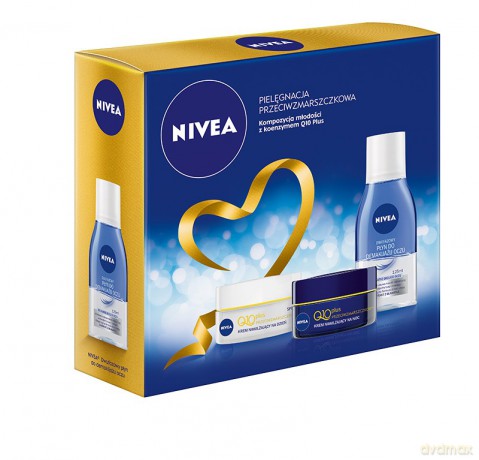 Nivea Zestaw prezentowy Q10 Plus (krem na dzien 50 ml + krem na noc 50 ml + płyn do demakijażu 125 ml)