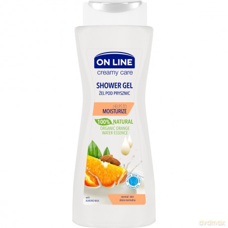 On Line Creamy Care Żel pod prysznic nawilżający Olej migdałowy i Pomarańcza 400 ml