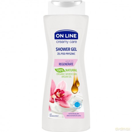On Line Creamy Care Żel pod prysznic regenerujący Olej Arganowy i Orchidea