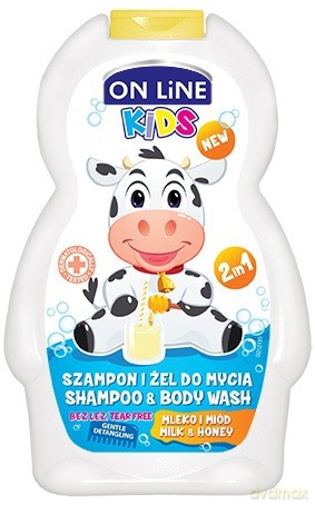 On Line Kids Szampon 2w1 Mleko i miód 250 ml