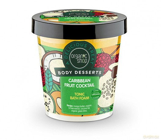 Organic Shop Body Desserts Pianka do kąpieli Tonizująca Caribbean Fruit Cockt 450 ml