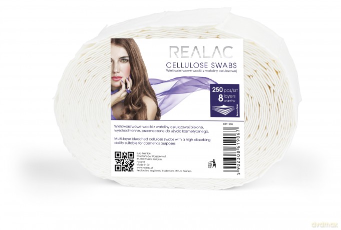 Realac Waciki bezpyłowe Nail Wipes 1op. -250 szt