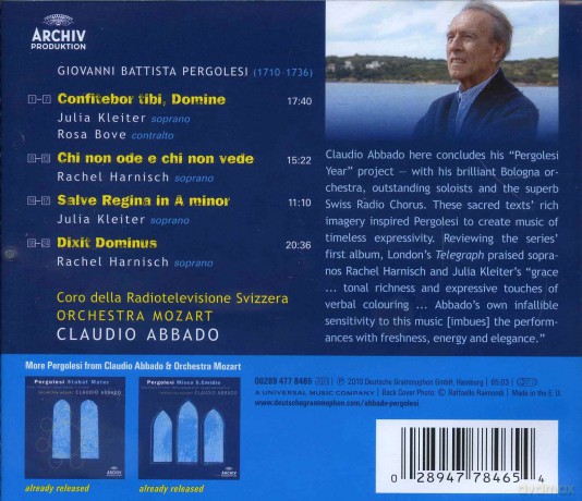 Claudio Abbado: Pergolesi: Dixit Dominus, Salve Regina [CD]