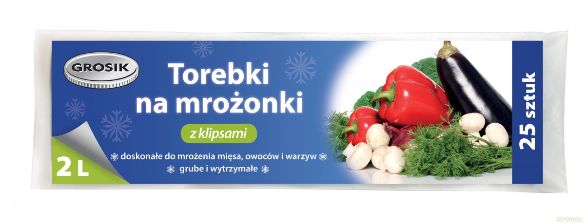 Jan Niezbędny Grosik Torebki na mrożonki z klipsem 2L 1op. -25szt