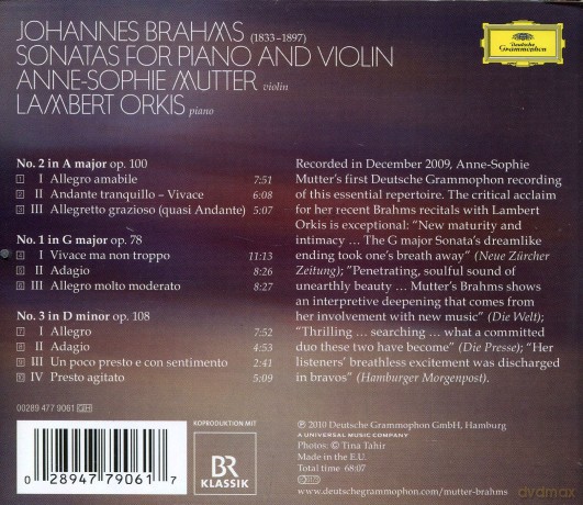 Anne Sophie Mutter: Brahms The Violin Sonatas [CD]