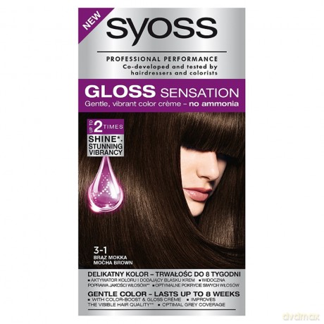 Schwarzkopf Syoss Gloss Sensation Farba do włosów 3-1 Brąz Mokka
