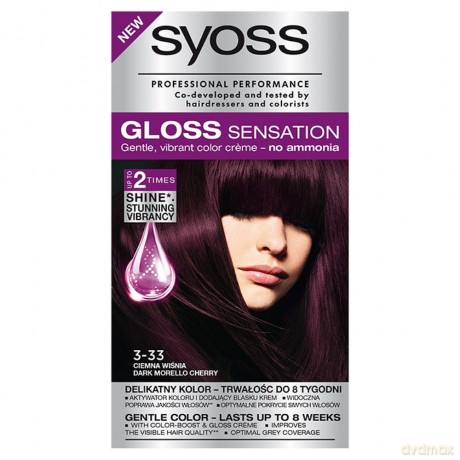 Schwarzkopf Syoss Gloss Sensation Farba do włosów 3-33 Ciemna Wiśnia