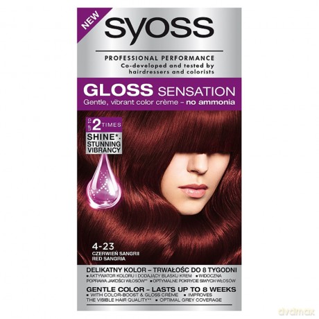Schwarzkopf Syoss Gloss Sensation Farba do włosów 4-23 Czerwień Sangrii
