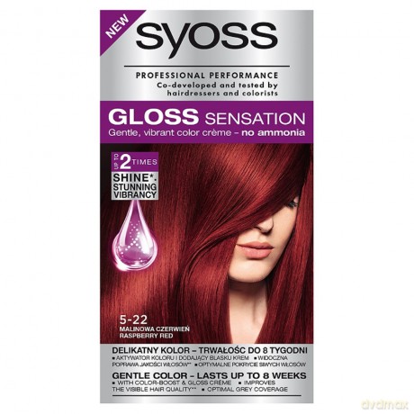 Schwarzkopf Syoss Gloss Sensation Farba do włosów 5-22 Malinowa Czerwień