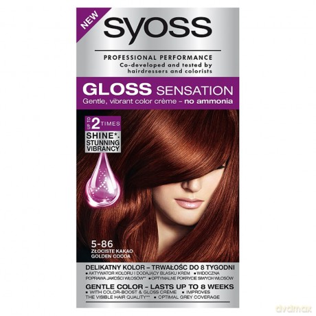 Schwarzkopf Syoss Gloss Sensation Farba do włosów 5-86 Złociste Kakao