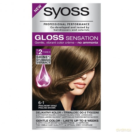 Schwarzkopf Syoss Gloss Sensation Farba do włosów 6-1 Pralinowy Brąz
