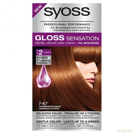 Schwarzkopf Syoss Gloss Sensation Farba do włosów 7-67 Cynamonowa Miedź