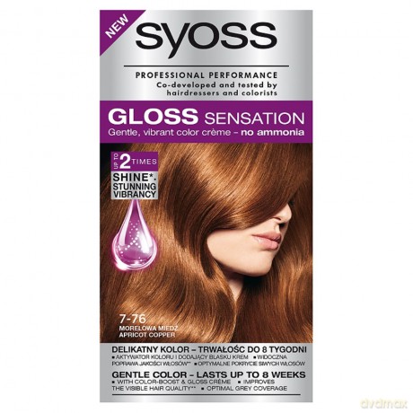 Schwarzkopf Syoss Gloss Sensation Farba do włosów 7-76 Morelowa Miedź