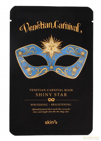 Skin 79 Venetian Carnival Mask Maska w płacie Shiny Star rozświetlająco-rozjaśniająca 23 g