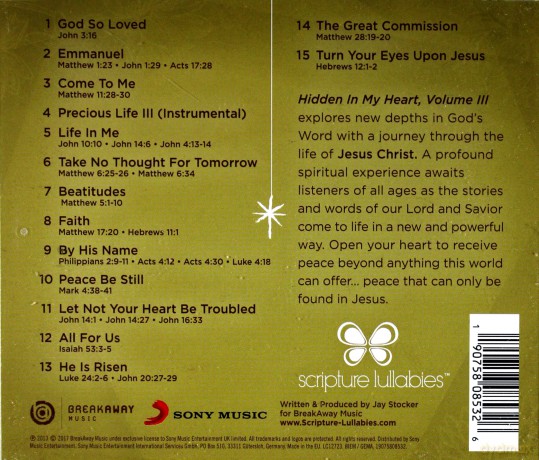 Scripture Lullabies: Hidden in My Heart (A Lullaby Journey Through the Life of Jesus) vol. III [CD]