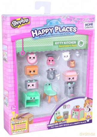 HAPPY PLACES SHOPKINS - Zestaw Dekorator, Kitty Kitchen [FIGURKA]