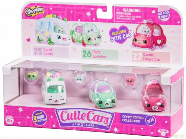 SHOPKINS CUTIE CARS 3-pak, Candy Combo [FIGURKA]