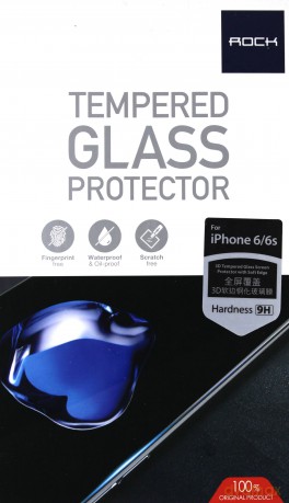 Szkło Hartowane FULL 3D iPhone 6/6S Czarne (Rock)