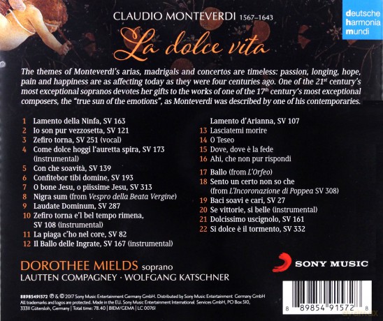 Lautten Compagney: Monteverdi: La dolce vita [CD]