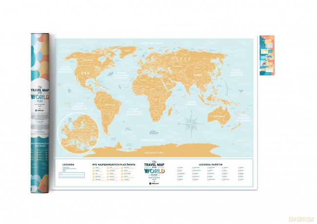 Mapa zdrapka świat. Travel map Lagoon world wersja polska