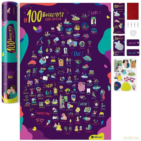 Plakat zdrapka 100 Bucketlist Love Edition [PLAKAT]
