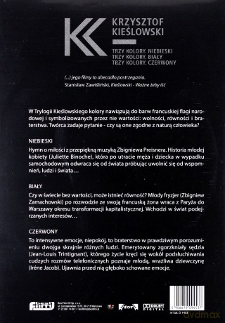 Kieślowski BOX: Trzy Kolory: Biały, Czerwony, Niebieski [3DVD]