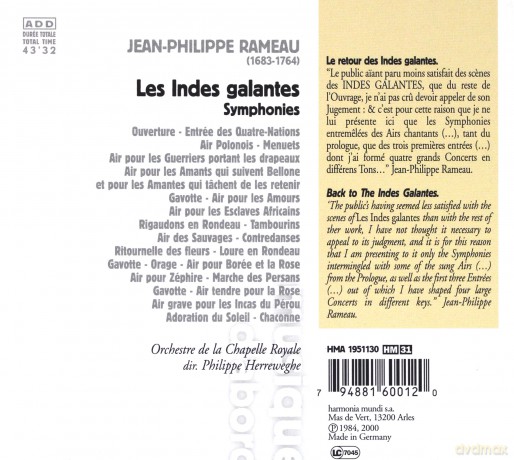 Rameau: Les Indes Galantes Herreweghe (digipack) [CD]
