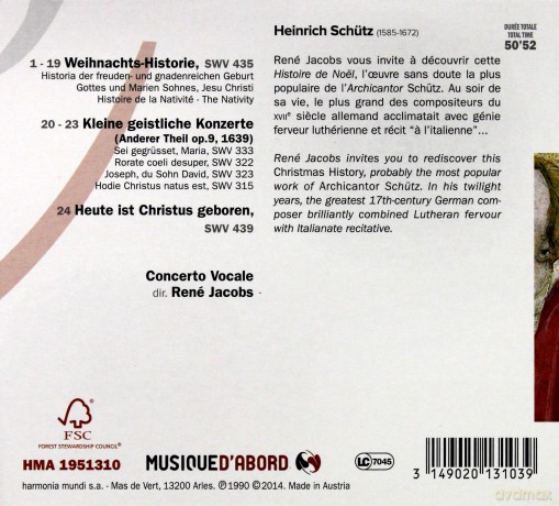 Schutz: Weihnachts Historie Jacobs [CD]