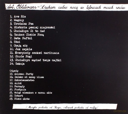 Art. Obliterans: Szukam Ciebie Nocą w tętnicach moich snów [CD]