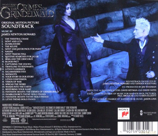 Fantastic Beasts: The Crimes of Grindelwald soundtrack (Fantastyczne zwierzęta: Zbrodnie Grindelwalda) (James Newton Howard) [CD]
