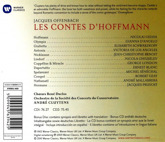 Andre Cluytens: Les Contes D'hoffmann [3CD]